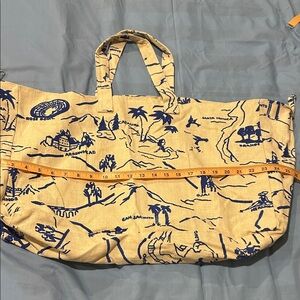 East West jute Tote Bag